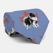 カナダのタイ-青のKeeshondクラブ ネクタイ (ロール)