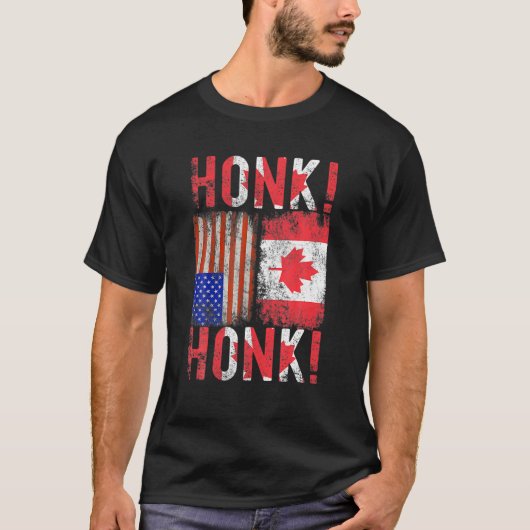 カナダのトラック運転手カナダの自由Convoy Honk本船 Tシャツ (正面)