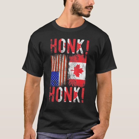 カナダのトラック運転手カナダの自由Convoy Honk本船 Tシャツ (正面)