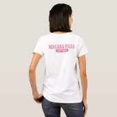 カナダのナイアガラの滝 かわいいパステルスカイラインの街の芸術 Tシャツ (裏面フル)