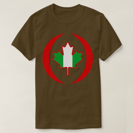 カナダのナイジェリア多国籍愛国国旗 Tシャツ (デザイン正面)
