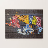 カナダのナンバープレートの地図のパズル ジグソーパズル (横)