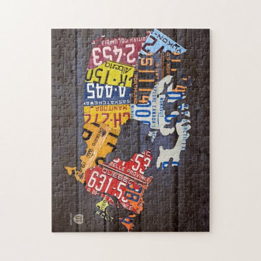 カナダのナンバープレートの地図のパズル ジグソーパズル (縦)