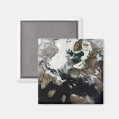 カナダのヌナブトで見える海氷と堆積物 マグネット (正面/裏面)