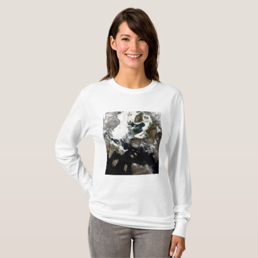 カナダのヌナブトで見える海氷と堆積物 Tシャツ (正面フル)