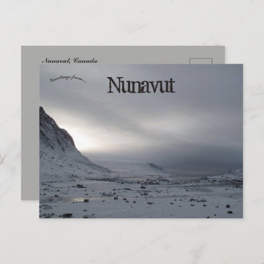 カナダのヌナヴォットで孤独なフィヨルド ポストカード (正面/裏面)