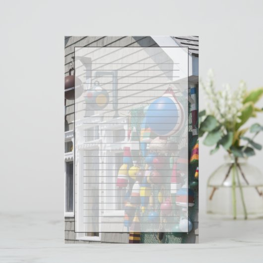 カナダのノバスコシア。ブイショップインブルーロックズ 便箋 (スタンド正面)