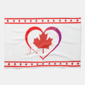 カナダのハート キッチンタオル (横)