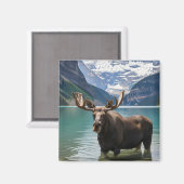 カナダのバンフ国立公園でムース マグネット (正面/裏面)