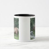 カナダのバンフ国立公園でBugling elk。 マグカップ (中央)