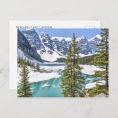 カナダのバンフ国立公園、モレーヌ湖 ポストカード (正面/裏面)