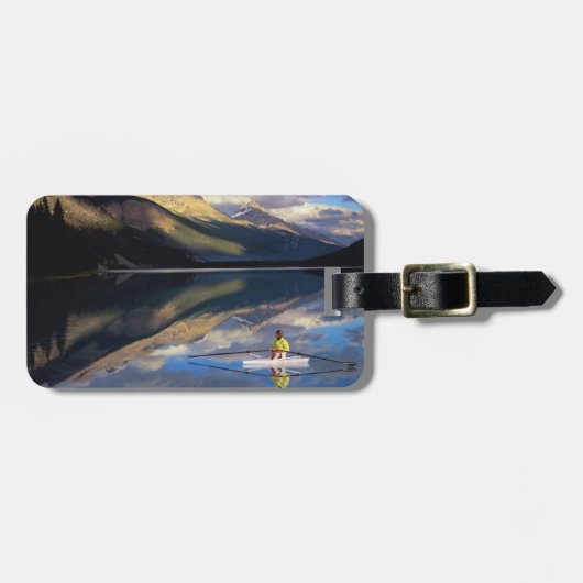 カナダのバンフ湖での漕ぎ手) ラゲッジタグ (正面横)