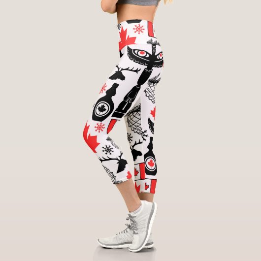 カナダのパターン カプリレギンス (左)