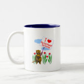 カナダのビーバーがノースウエスト準州を愛する ツートーンマグカップ (左)