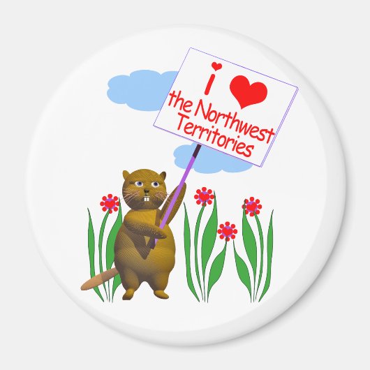 カナダのビーバーがノースウエスト準州を愛する マグネット (正面)