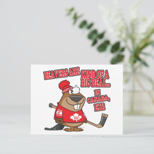 カナダのビーバーの一種の大きな取引 ポストカード (スタンド正面)