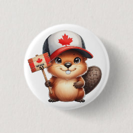 カナダのビーバー51 缶バッジ