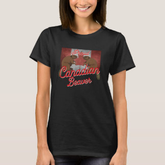 カナダのビーバー カナダの旗を誇りに思う Tシャツ