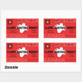 カナダのピエロ狩り許可(4x) 長方形シール (シート)