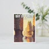 カナダのファンディ・ノヴァ・スコシア湾でカヤック ポストカード (スタンド正面)