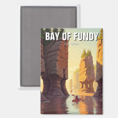 カナダのファンディ・ノヴァ・スコシア湾でカヤック マグネット (正面/裏面)