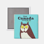 カナダのフクロウのポスターを訪ねて マグネット (正面/裏面)