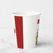 カナダのフラッグコートの腕紙カップ 紙コップ (左)