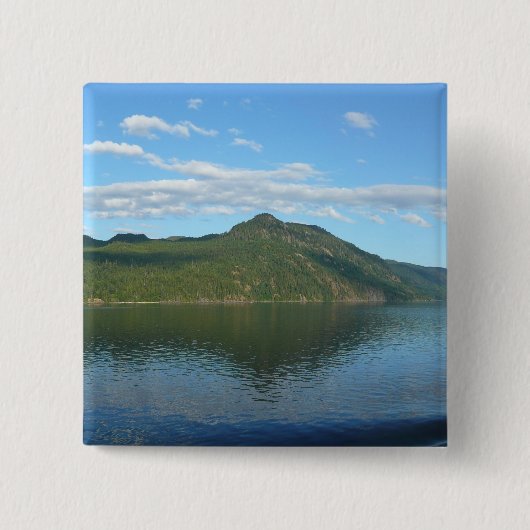 カナダのブリティッシュコロンビア州の海岸風景 缶バッジ (正面)