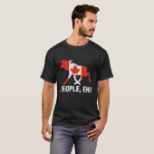 カナダのヘラジカ メープルリーフ 面白い カナダ Tシャツ (正面フル)