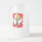 カナダのホッケーの金ゴールド フロストグラスビールジョッキ (正面左)