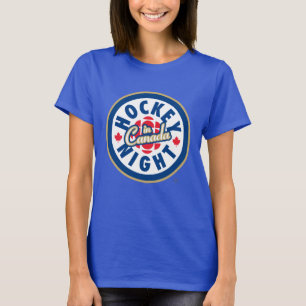 カナダのホッケーナイト女性のTシャツ Tシャツ