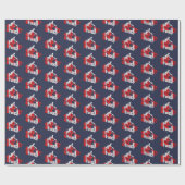 カナダのホッケーマップのホームギフトラップ ラッピングペーパー (フラット)