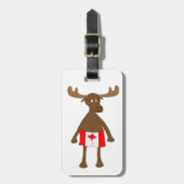 カナダのボクサーの不足分を身に着けているアメリカヘラジカ ラゲッジタグ (正面縦)
