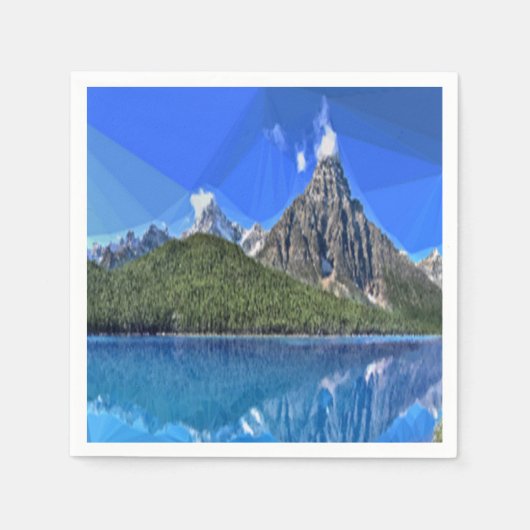 カナダのマウンテンビュー スタンダードカクテルナプキン (正面)