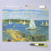 カナダのマホーン湾で夏のセーリングボート 薄葉紙 (クラフト)