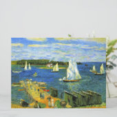 カナダのマホーン湾のセーリングボート カード (スタンド正面)