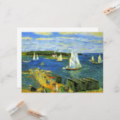 カナダのマホーン湾のセーリングボート カード (正面/裏面インサイチュ)