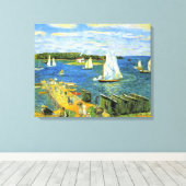 カナダのマホーン湾のセーリングボート キャンバスプリント (インサイチュ (ウッドフロア))