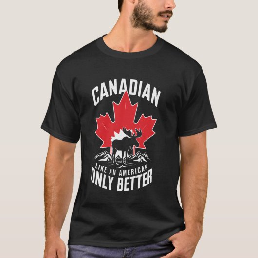 カナダのムース系カナダ人、アメリカのベットのような Tシャツ (正面)