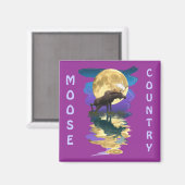 カナダのムース野生生物アート マグネット (正面/裏面)