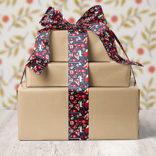 カナダのムース クリスマス 冬 サテンリボン
