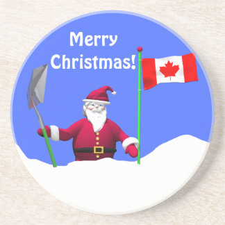 カナダのメリークリスマスサンタ コースター