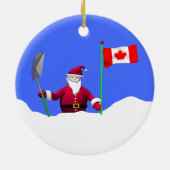 カナダのメリークリスマスサンタ セラミックオーナメント (裏面)