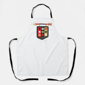 カナダのメープルの葉メダルと矢印のロゴエプロン エプロン (正面)