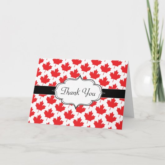 カナダのメープルリーフ カナダデー 国のシンボル サンキューカード (正面)