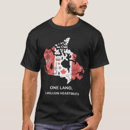 カナダのモザイクTシャツ: メイプルと文化アイコン Tシャツ