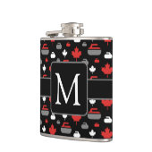 カナダのモノグラムが付いているカールの石のフラスコ フラスク (左)