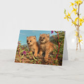 カナダのヤマネコの子猫, アラスカ カード (黄色い花)