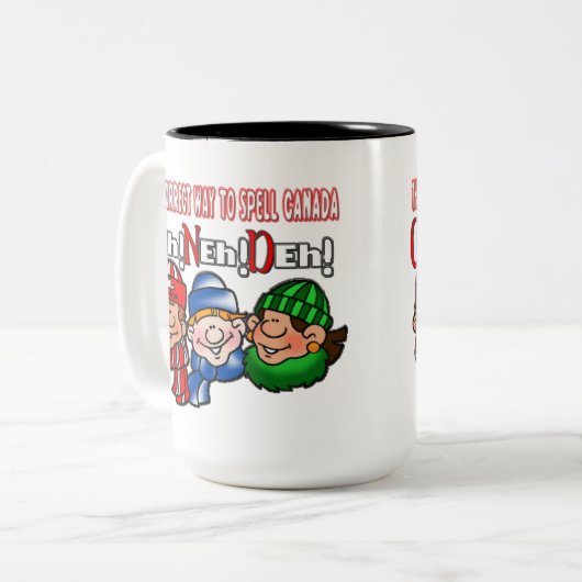 カナダのユーモアのマグを綴る正しい方法 ツートーンマグカップ (正面左)