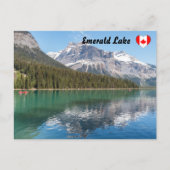 カナダのヨーホー国立公園にある有名なエメラルド湖でのカヤック ポストカード (正面)